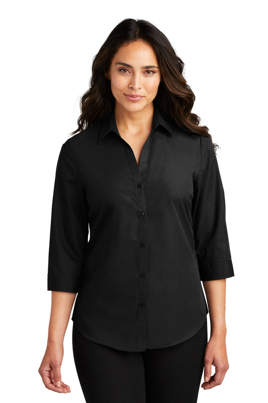 Port Authority? Women's 3/4-Sleeve Carefree Poplin Shirt. LW102