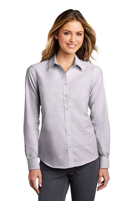 Port Authority Â® Women's SuperPro â„¢ Oxford Stripe Shirt. LW657