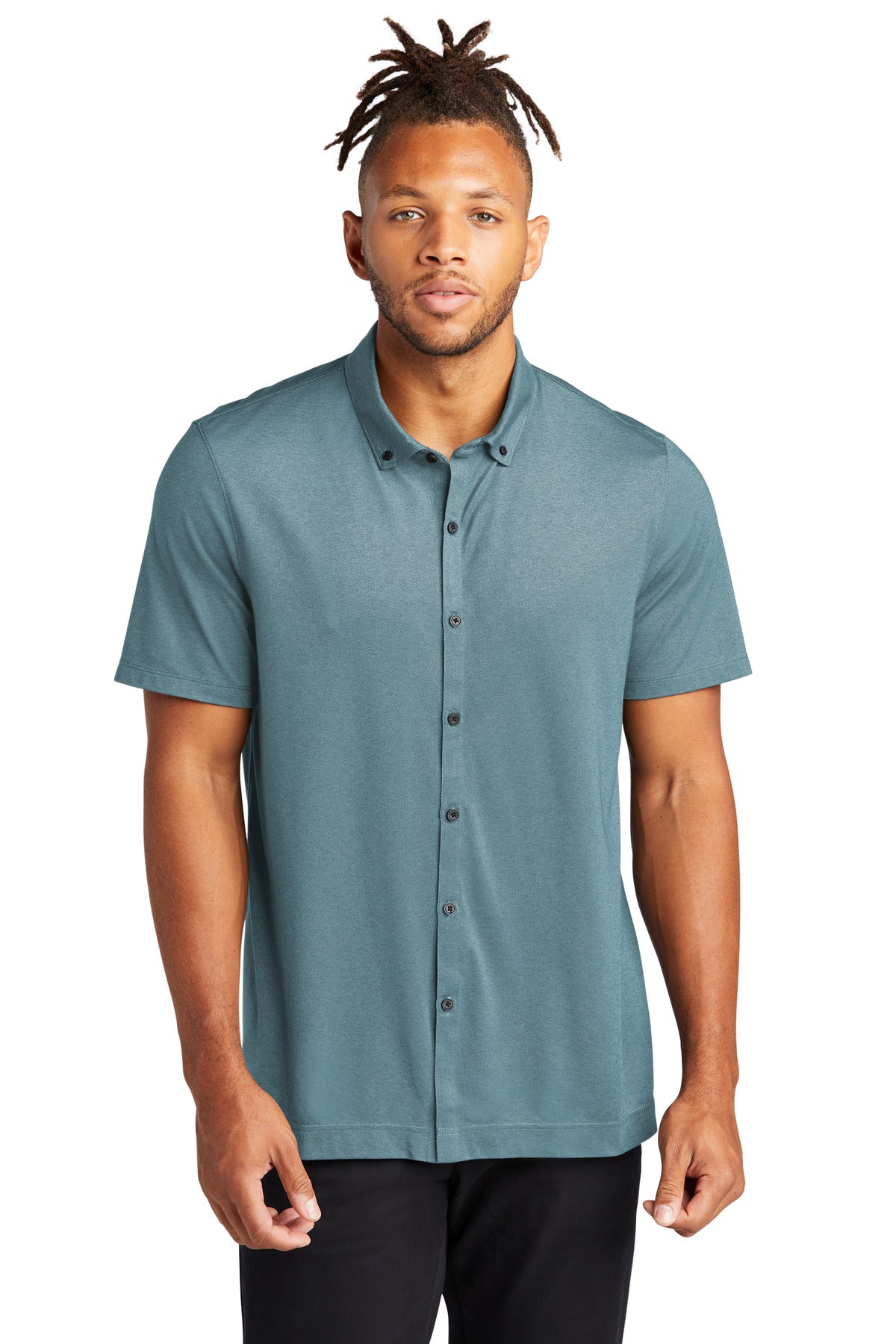 Mercer+MettleÂ® Stretch Pique Full-Button Polo MM1006