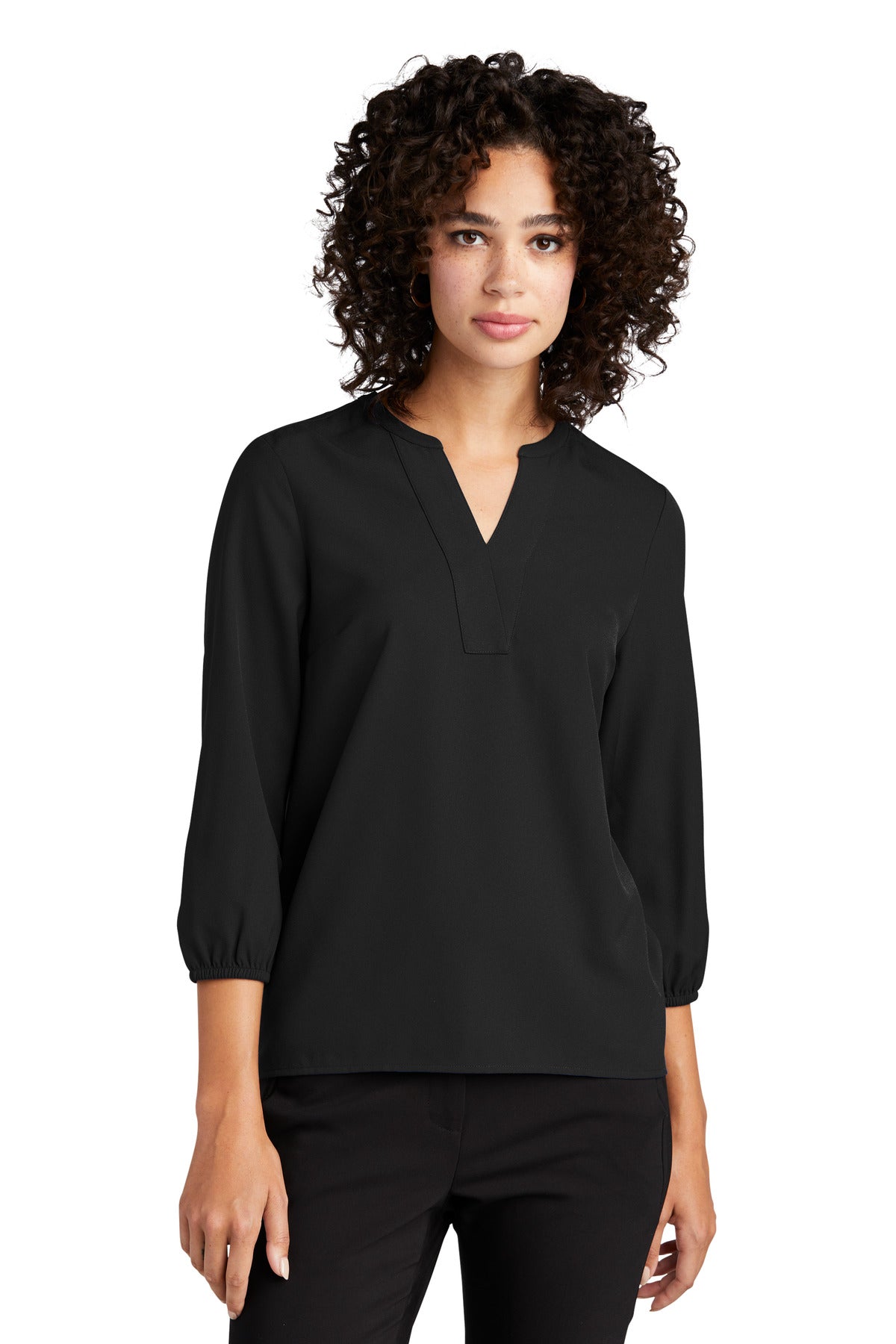 Mercer+MettleÂ® Women's Stretch Crepe 3/4-Sleeve Blouse MM2011