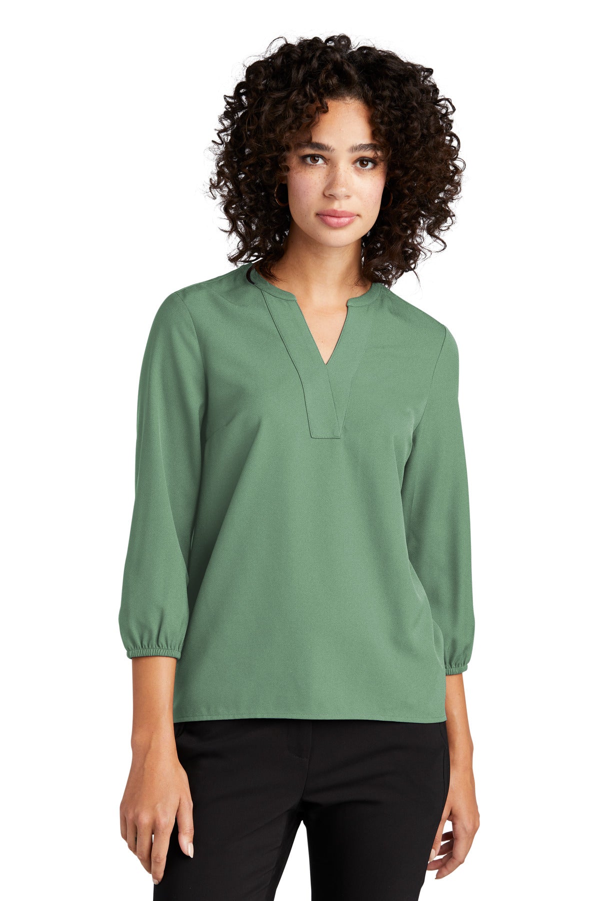 Mercer+MettleÂ® Women's Stretch Crepe 3/4-Sleeve Blouse MM2011