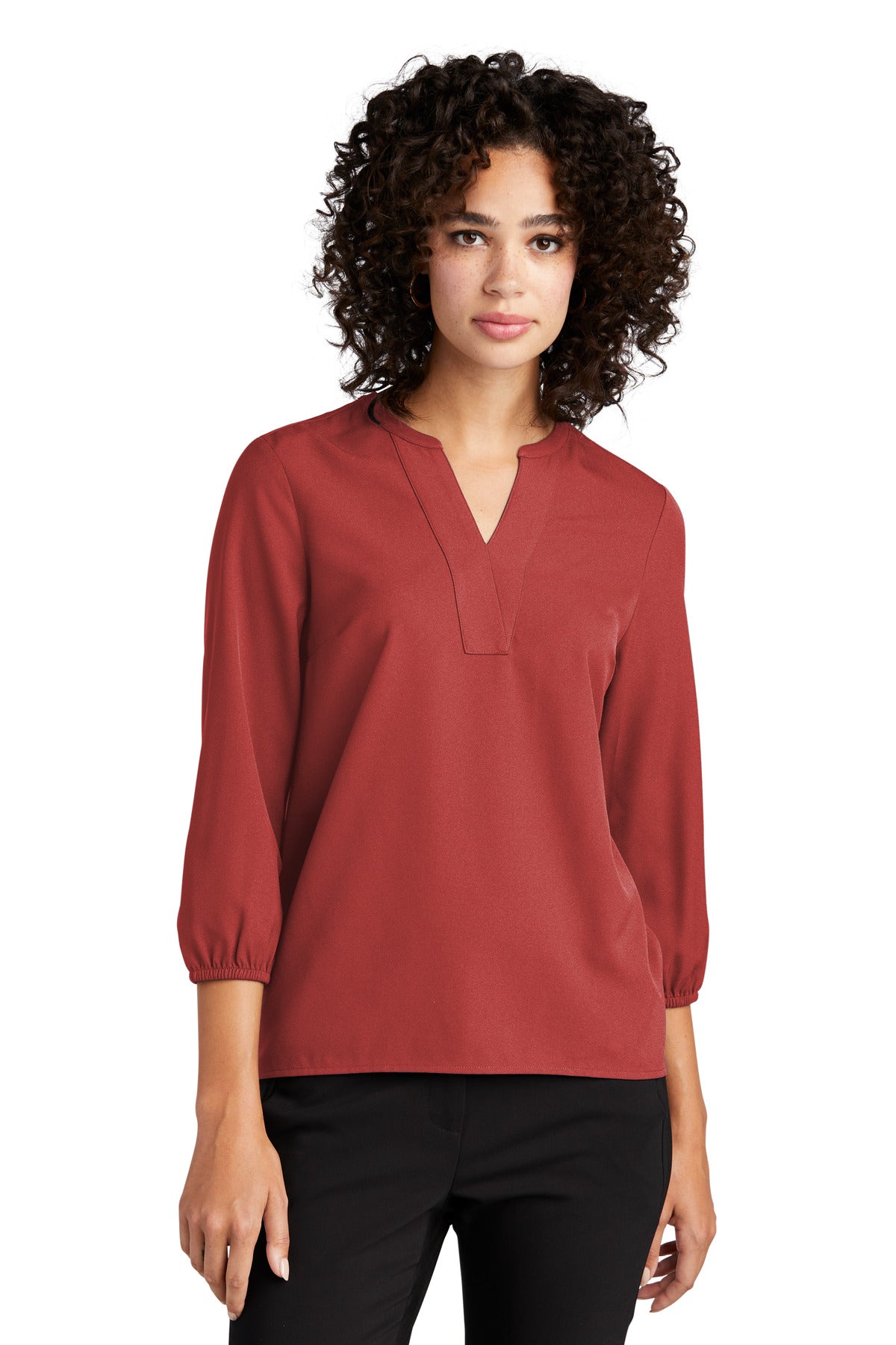 Mercer+MettleÂ® Women's Stretch Crepe 3/4-Sleeve Blouse MM2011