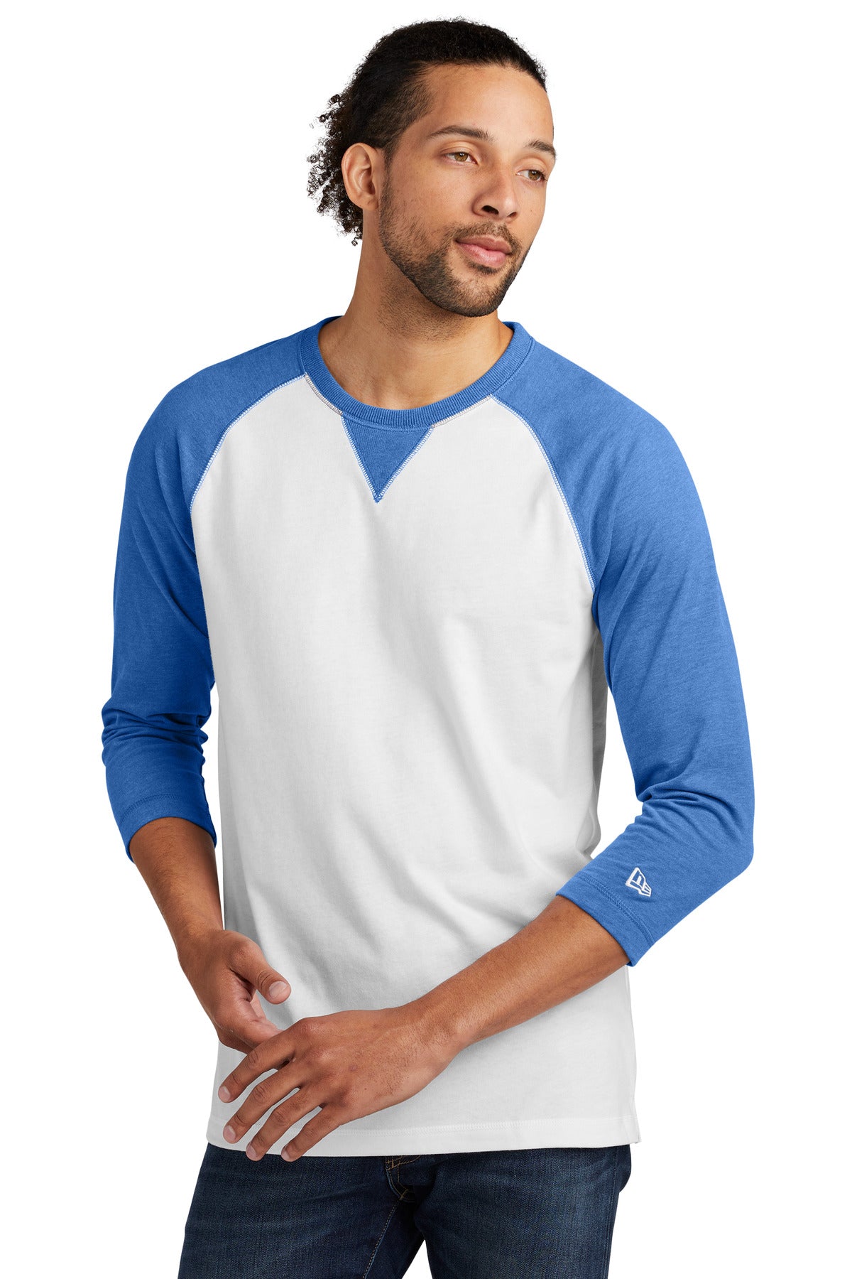 New Era Â® Sueded Cotton Blend 3/4-Sleeve Baseball Raglan Tee. NEA121