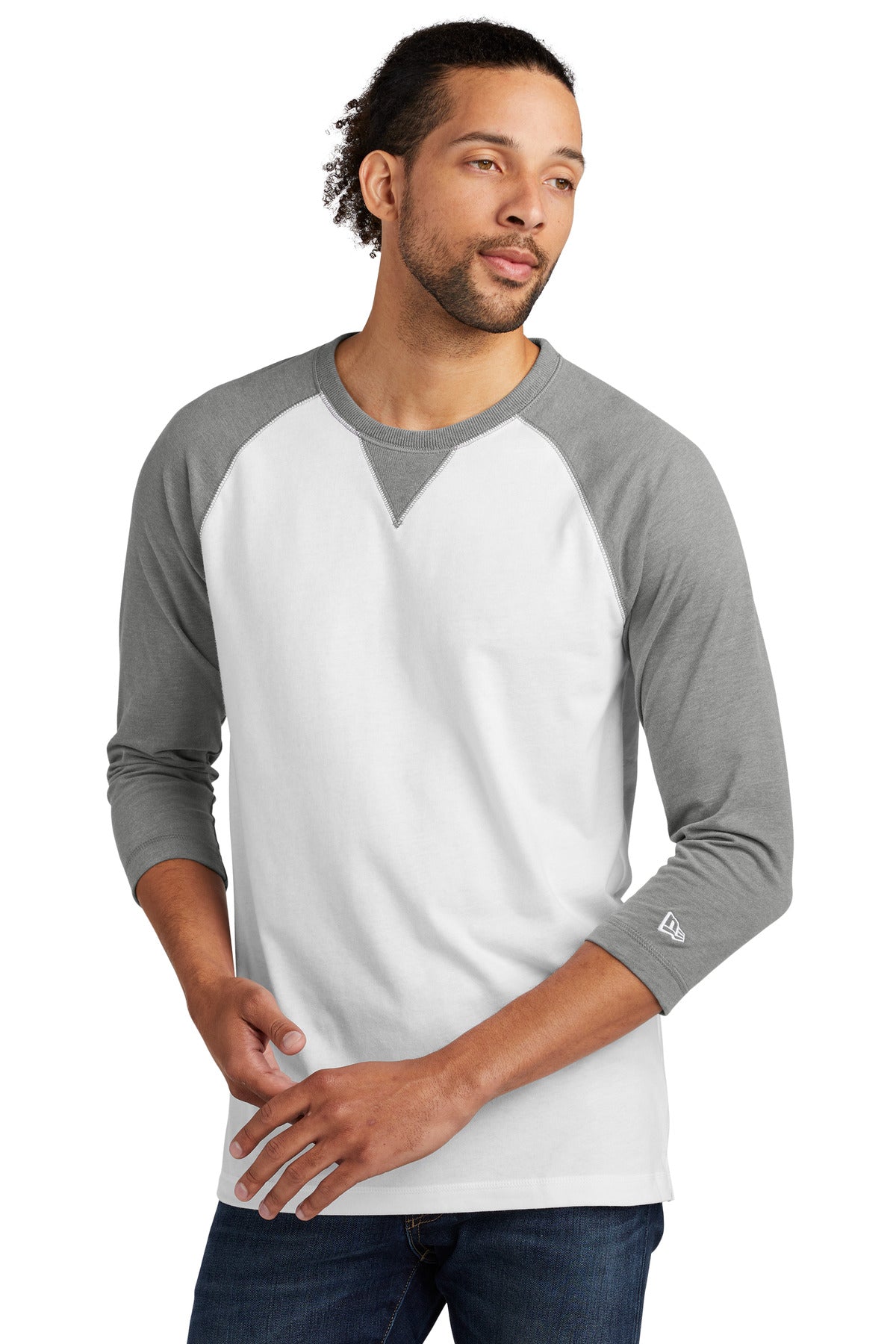 New Era Â® Sueded Cotton Blend 3/4-Sleeve Baseball Raglan Tee. NEA121