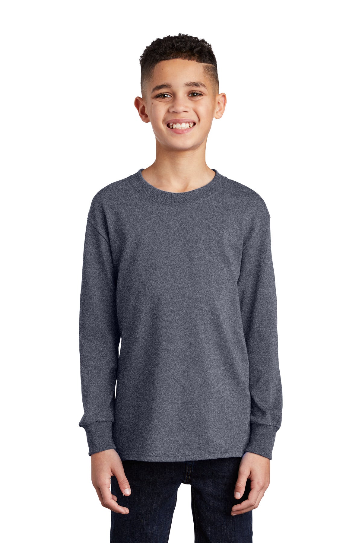 Port & CompanyÂ® Youth Long Sleeve Core Cotton Tee. PC54YLS