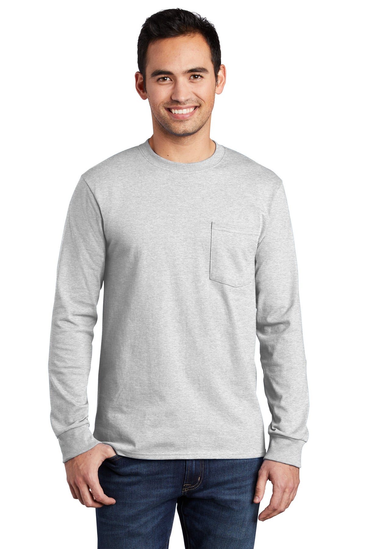 Port & Company? Tall Long Sleeve Essential Pocket Tee. PC61LSPT