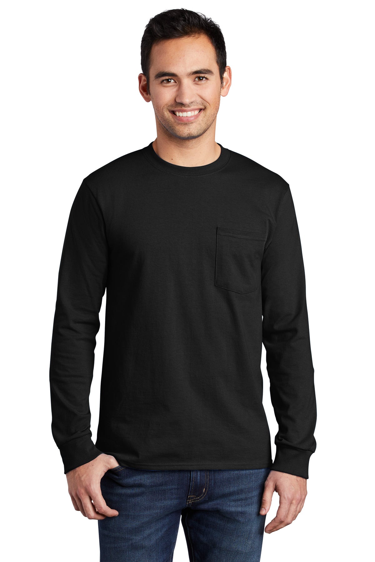 Port & Company? Tall Long Sleeve Essential Pocket Tee. PC61LSPT