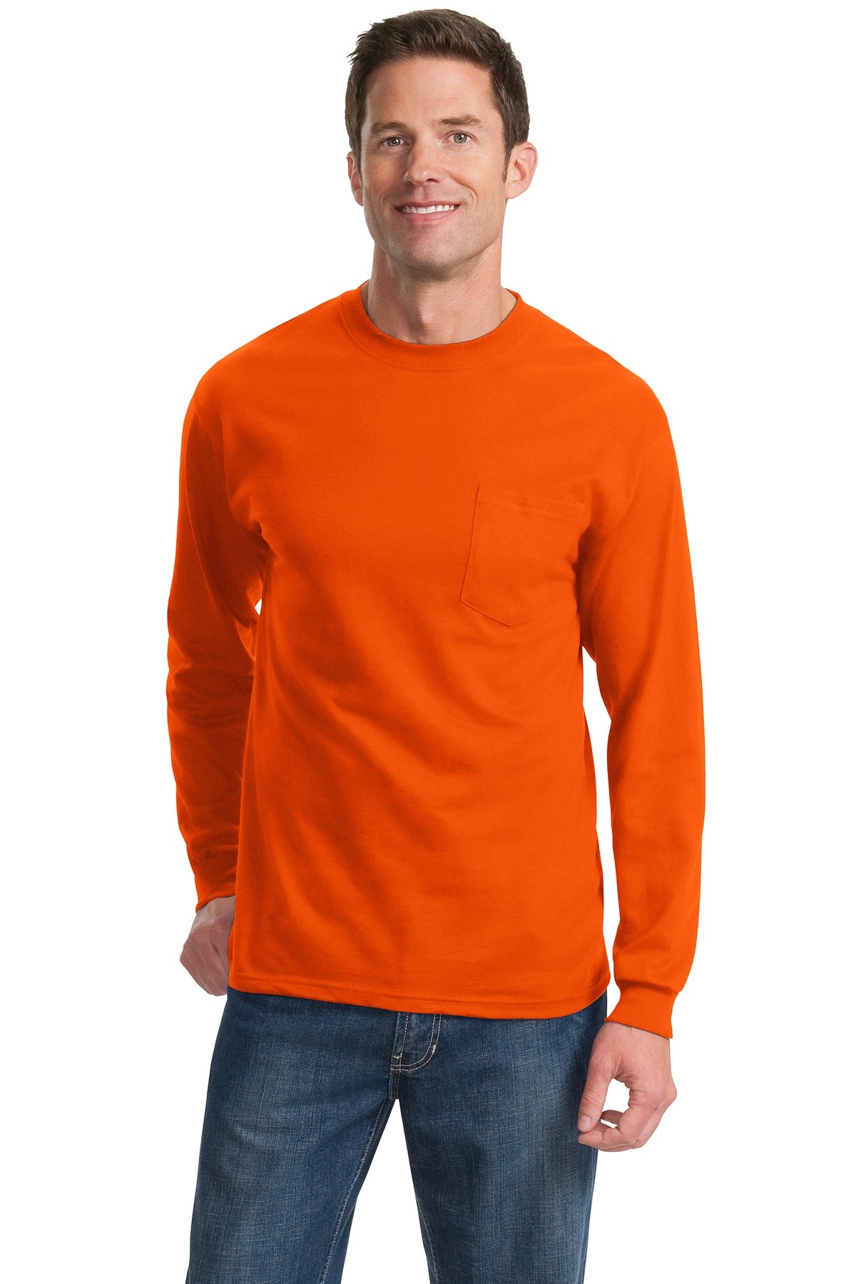 Port & Company? Tall Long Sleeve Essential Pocket Tee. PC61LSPT