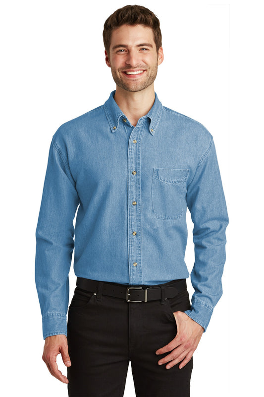 Port AuthorityÂ® Long Sleeve Denim Shirt. S600