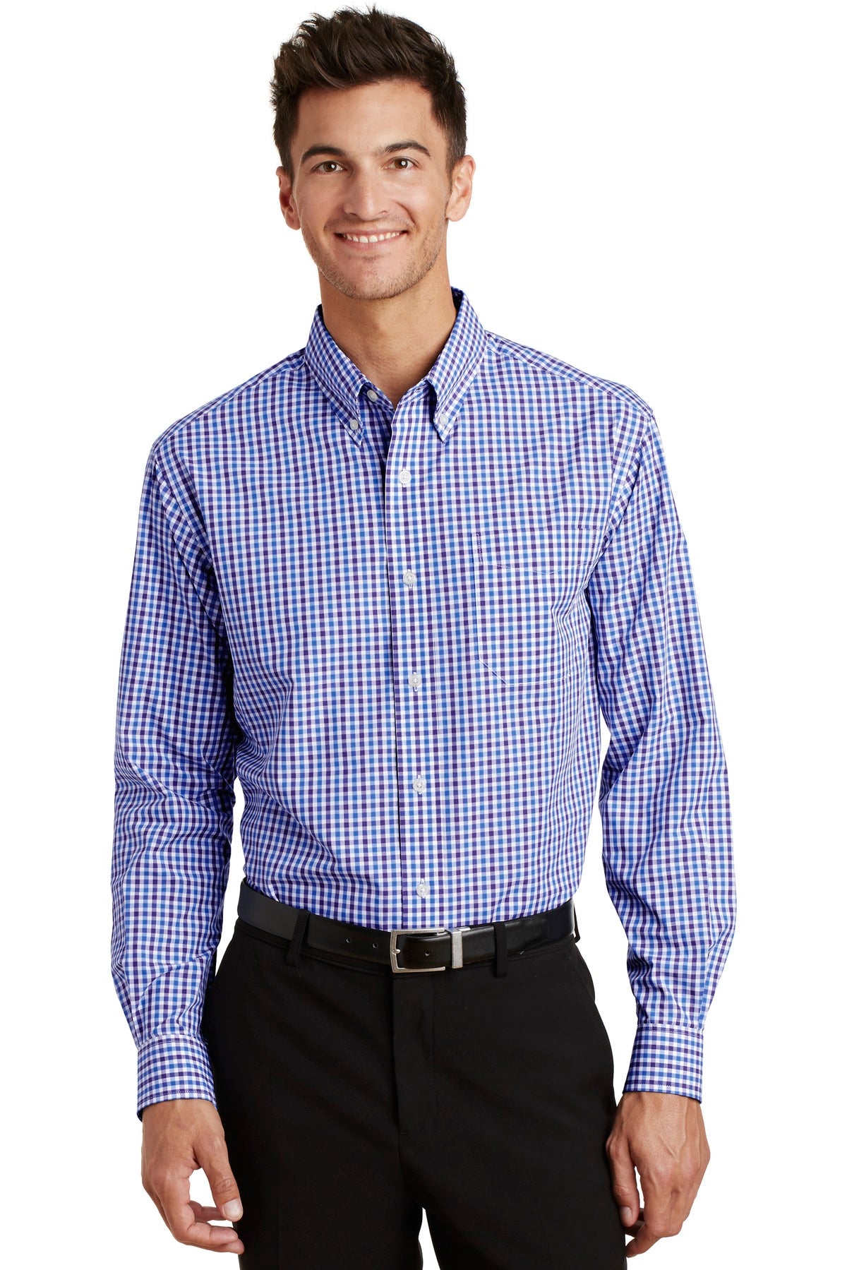 Port AuthorityÂ® Long Sleeve Gingham Easy Care Shirt. S654