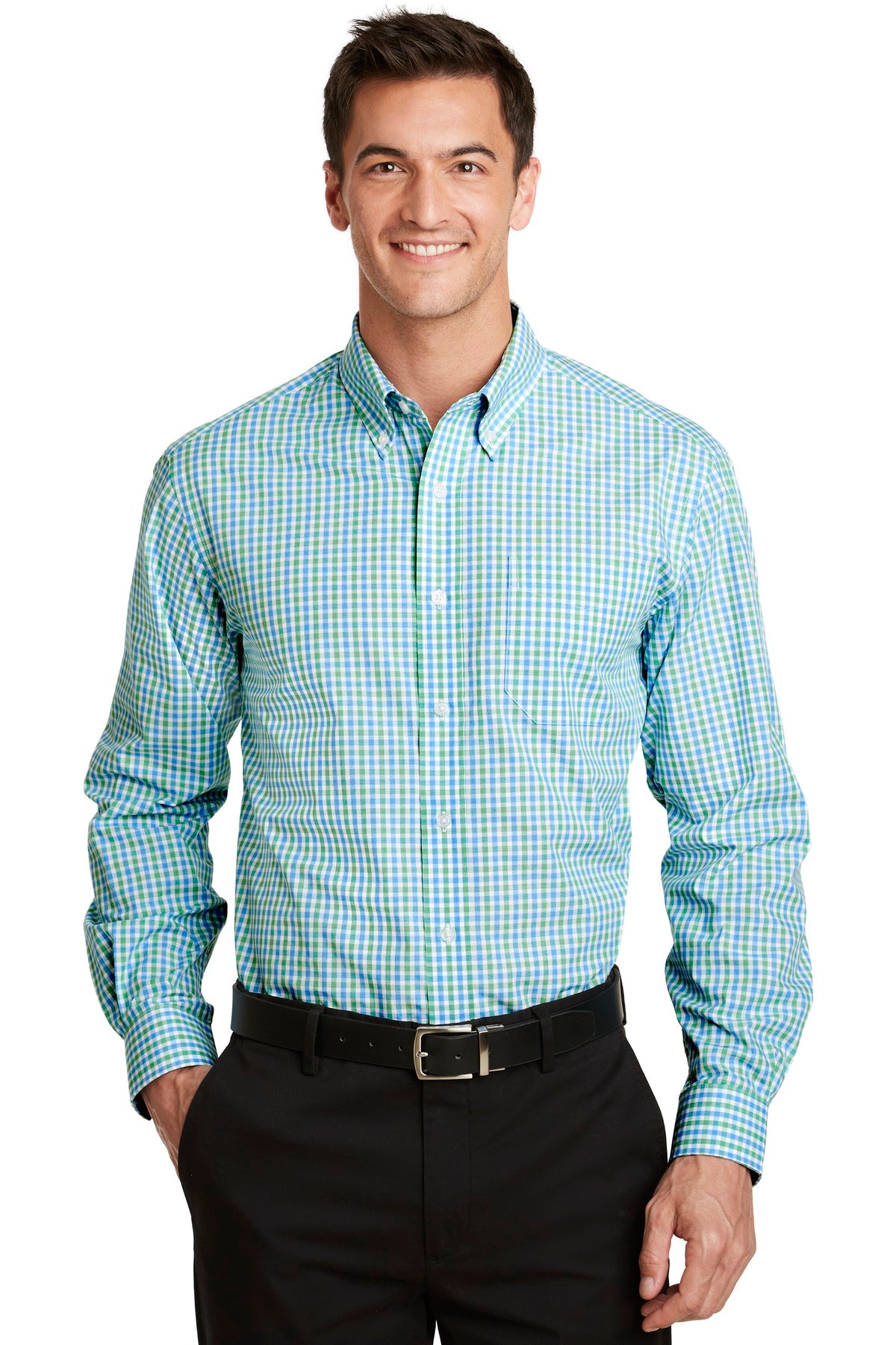 Port AuthorityÂ® Long Sleeve Gingham Easy Care Shirt. S654