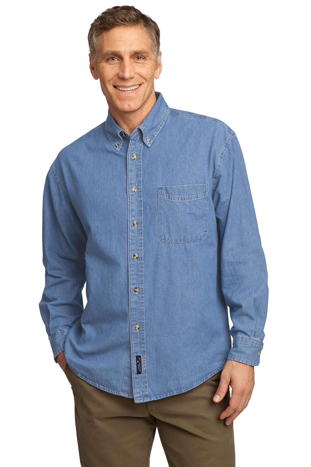 Port & Company? - Long Sleeve Value Denim Shirt. SP10