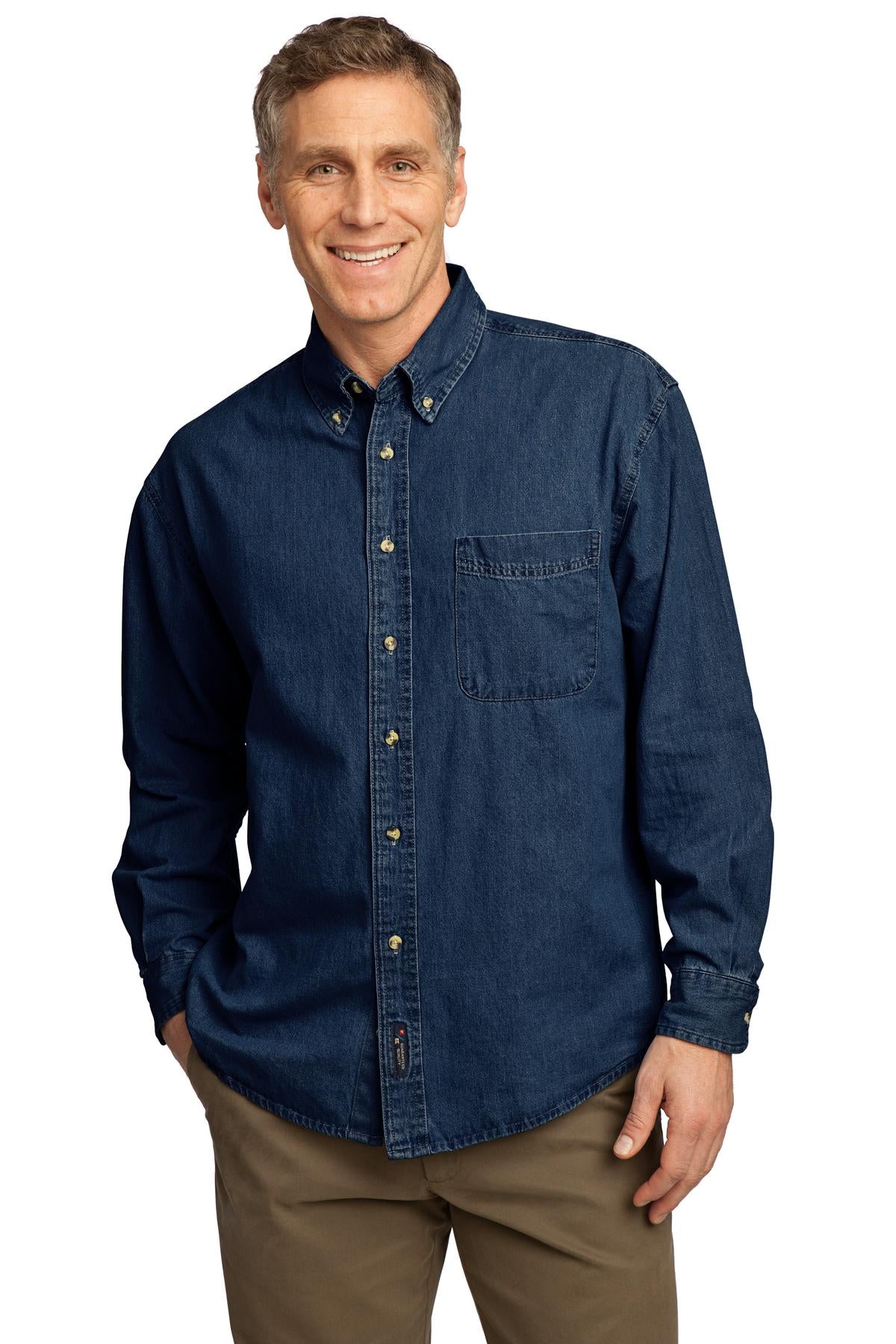 Port & Company? - Long Sleeve Value Denim Shirt. SP10