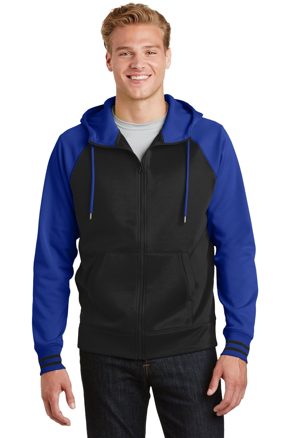 Sport-TekÃ‚Â® Sport-WickÃ‚Â® Varsity Fleece Full-Zip Hooded Jacket. ST236