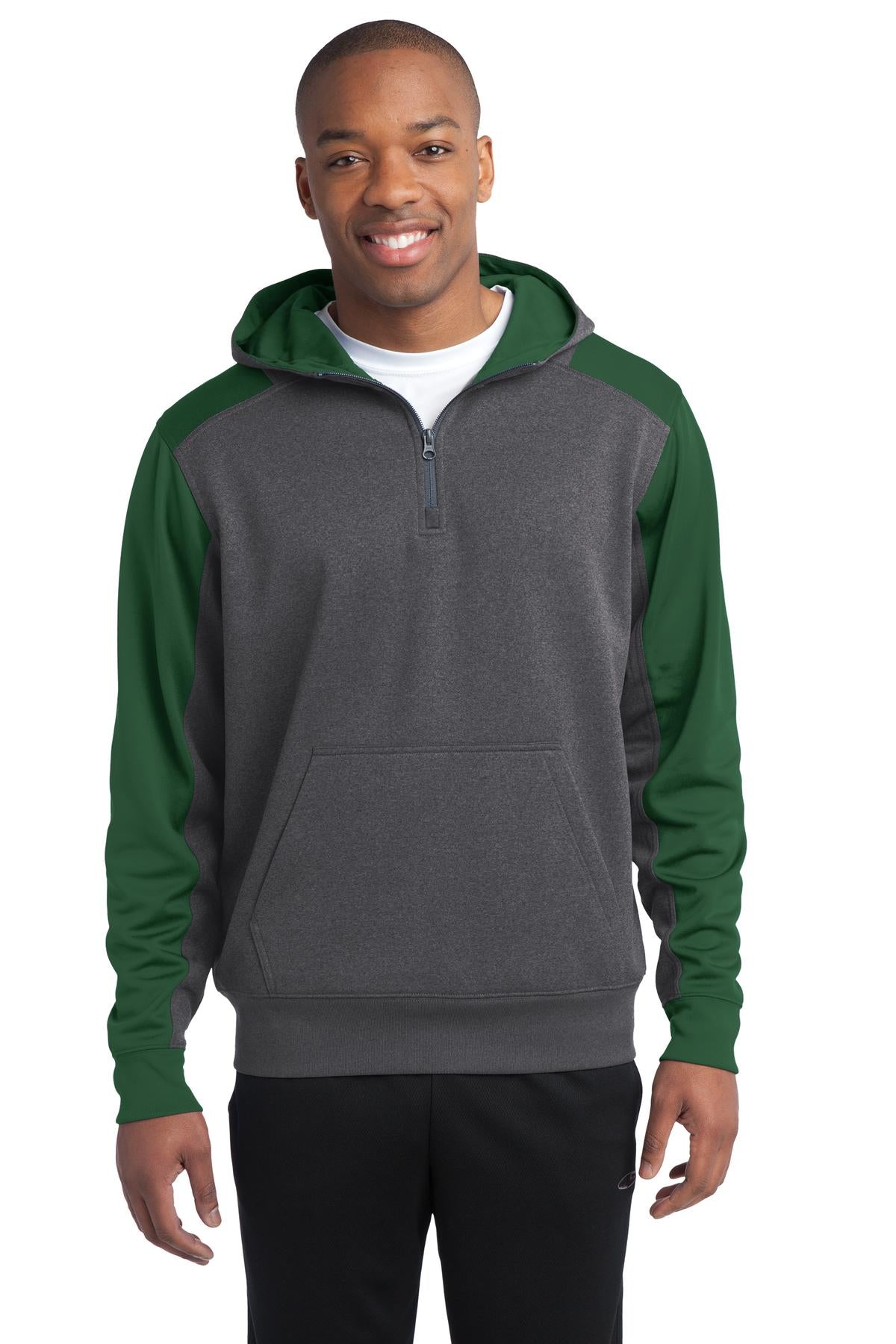 Sport-Tek?  Tech Fleece Colorblock 1/4-Zip Hooded Sweatshirt. ST249