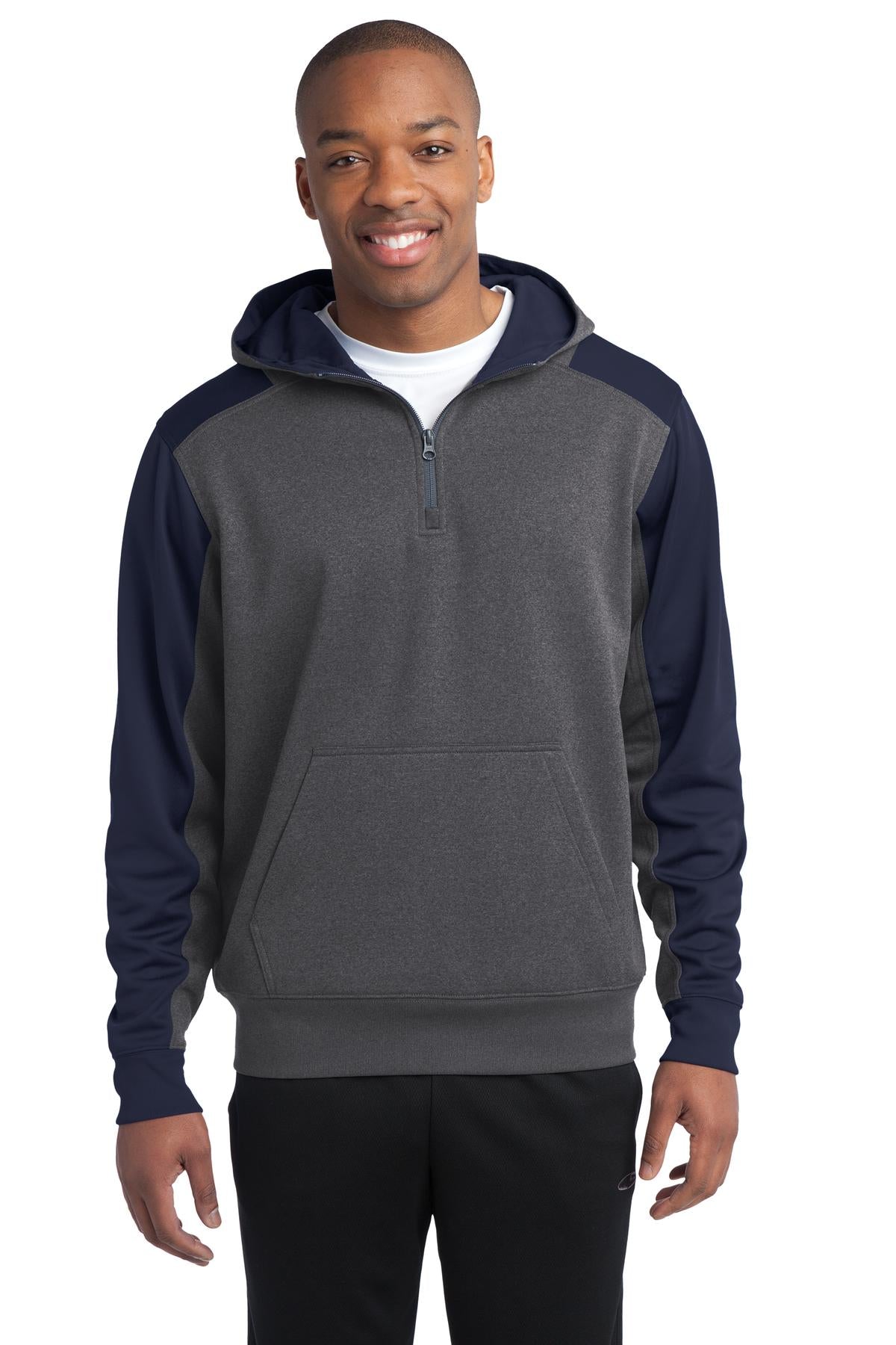 Sport-Tek?  Tech Fleece Colorblock 1/4-Zip Hooded Sweatshirt. ST249