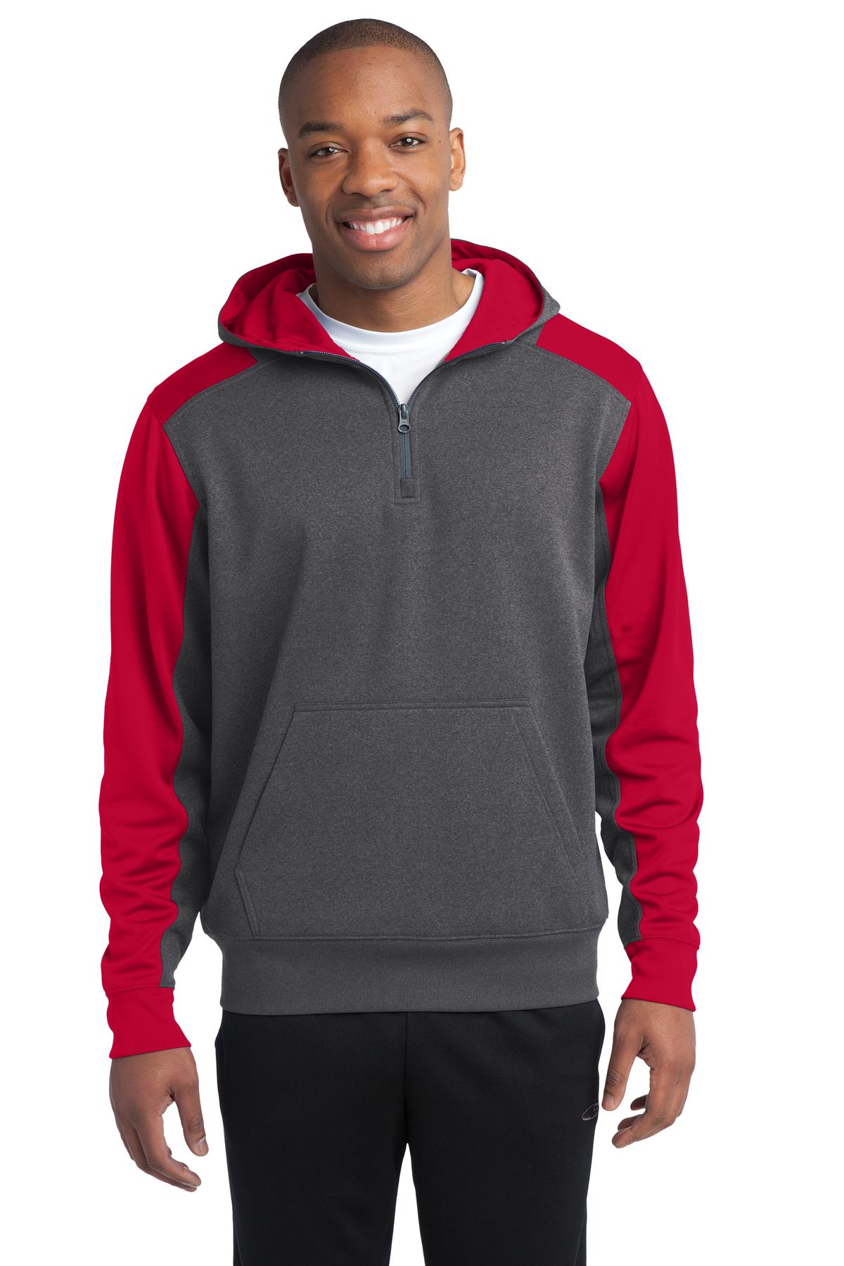 Sport-Tek?  Tech Fleece Colorblock 1/4-Zip Hooded Sweatshirt. ST249