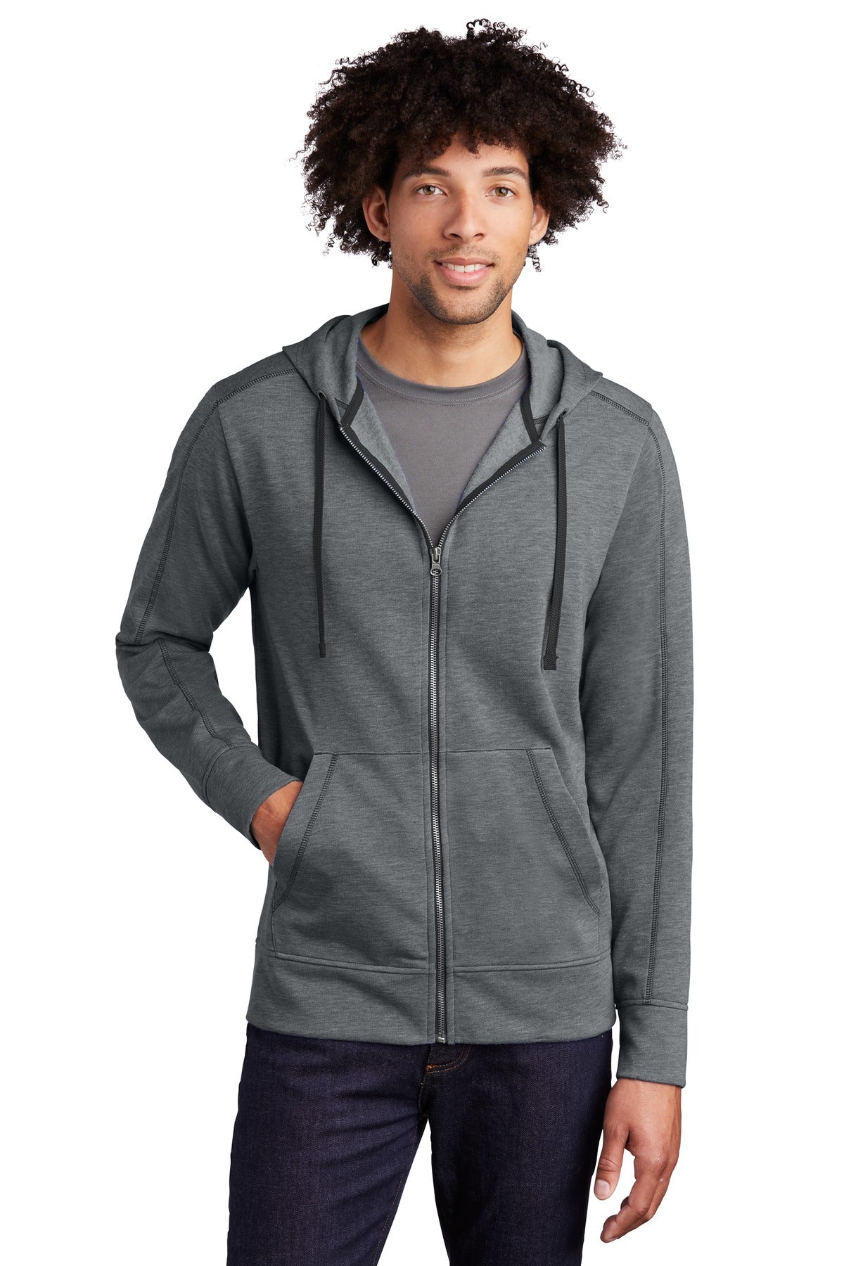 Sport-Tek Ã‚Â® PosiCharge Ã‚Â® Tri-Blend Wicking Fleece Full-Zip Hooded Jacket ST293