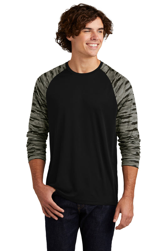 Sport-TekÂ® Drift Camo Colorblock Long Sleeve Tee ST376LS