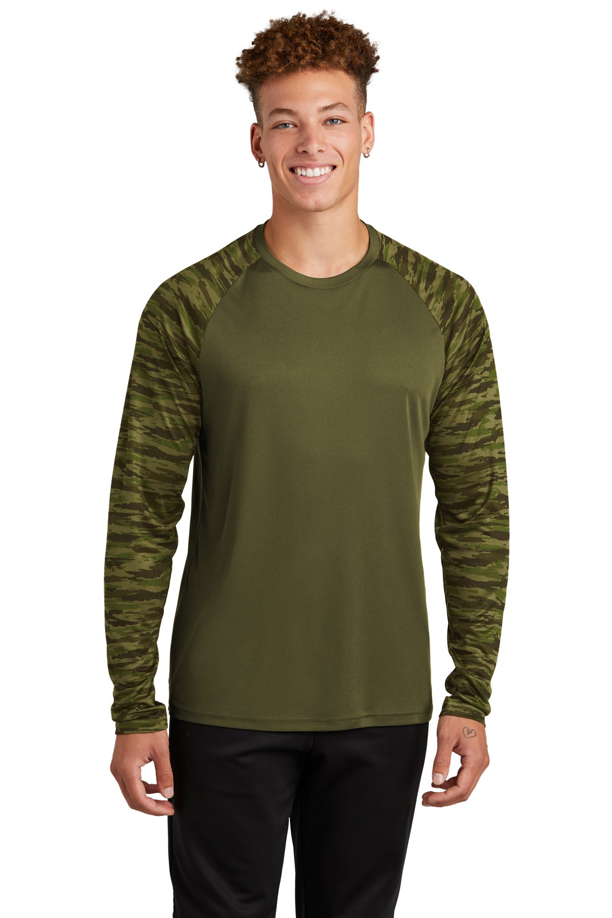 Sport-Tek? Drift Camo Colorblock Long Sleeve Tee ST376LS