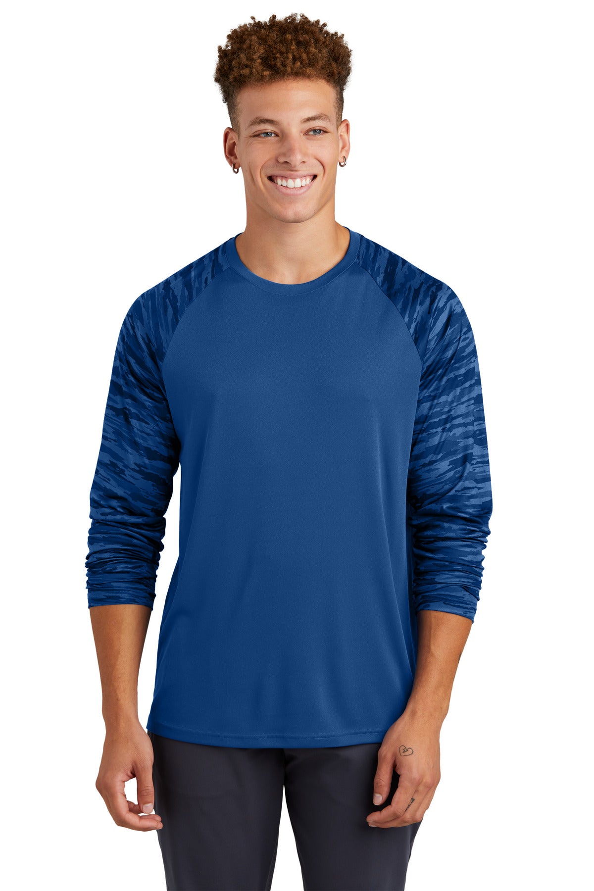 Sport-Tek? Drift Camo Colorblock Long Sleeve Tee ST376LS