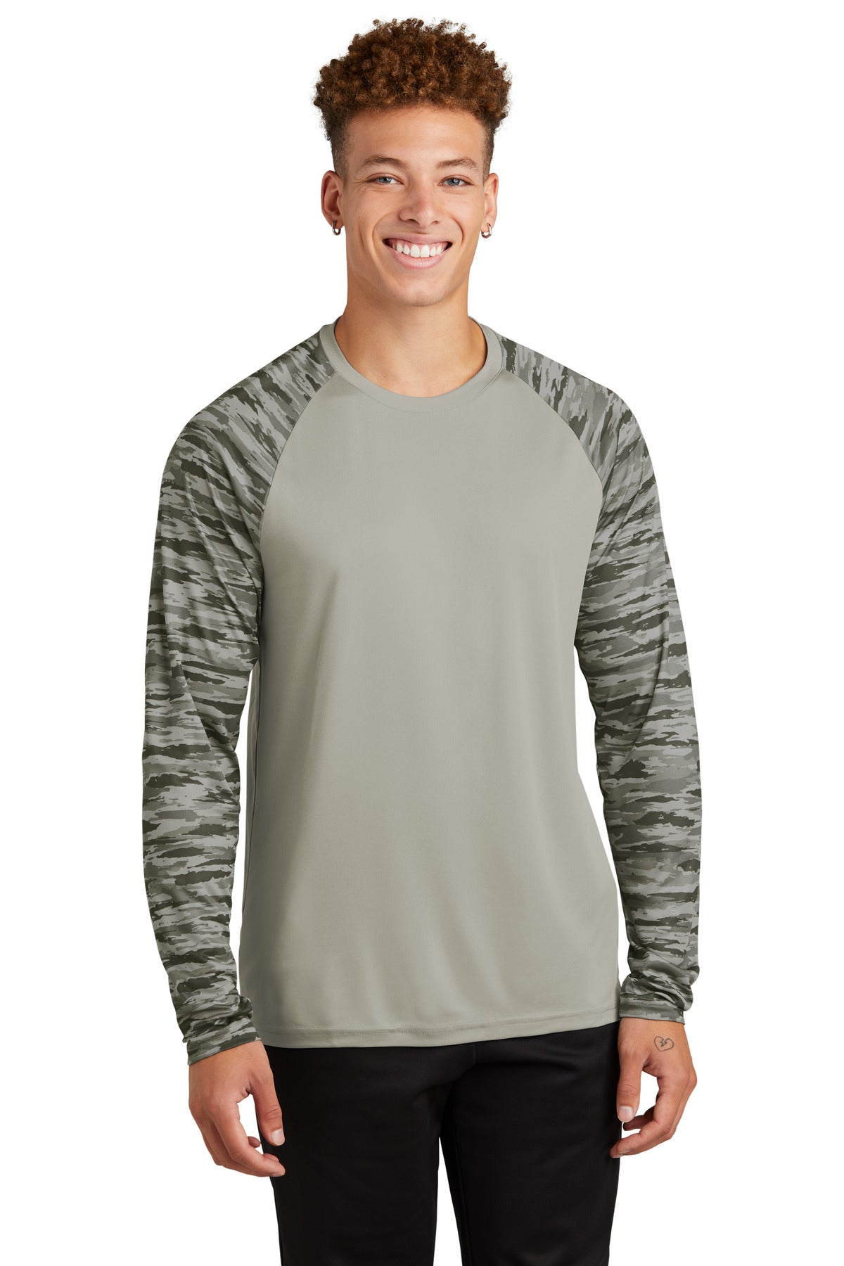 Sport-Tek? Drift Camo Colorblock Long Sleeve Tee ST376LS