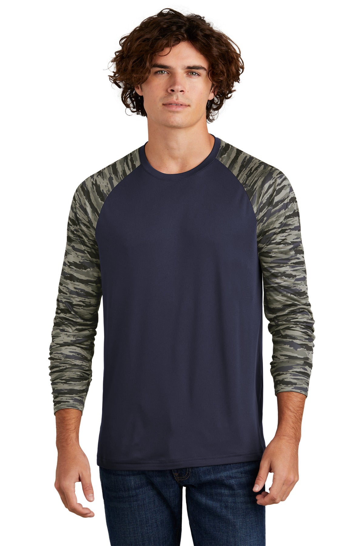 Sport-Tek? Drift Camo Colorblock Long Sleeve Tee ST376LS