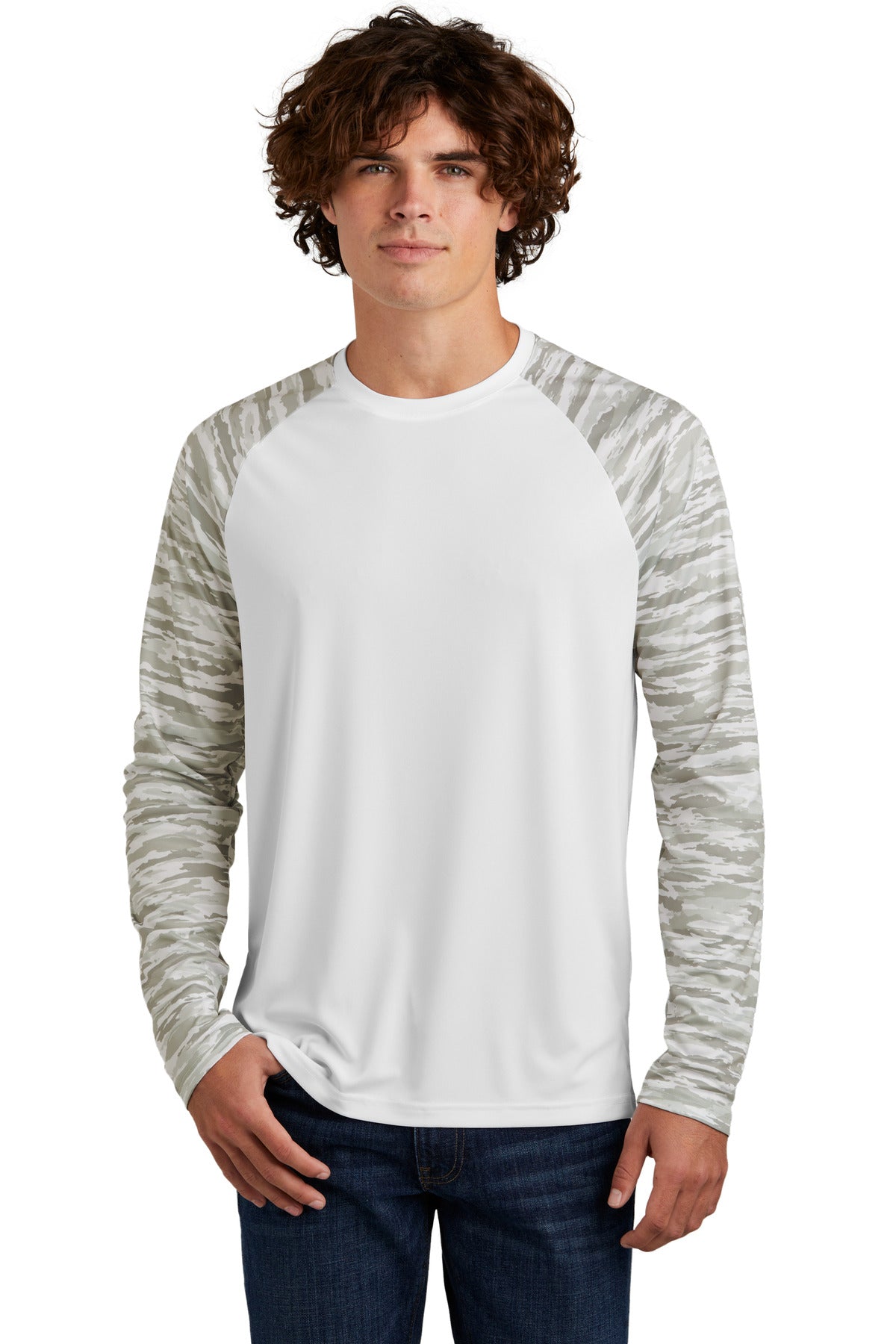 Sport-Tek? Drift Camo Colorblock Long Sleeve Tee ST376LS