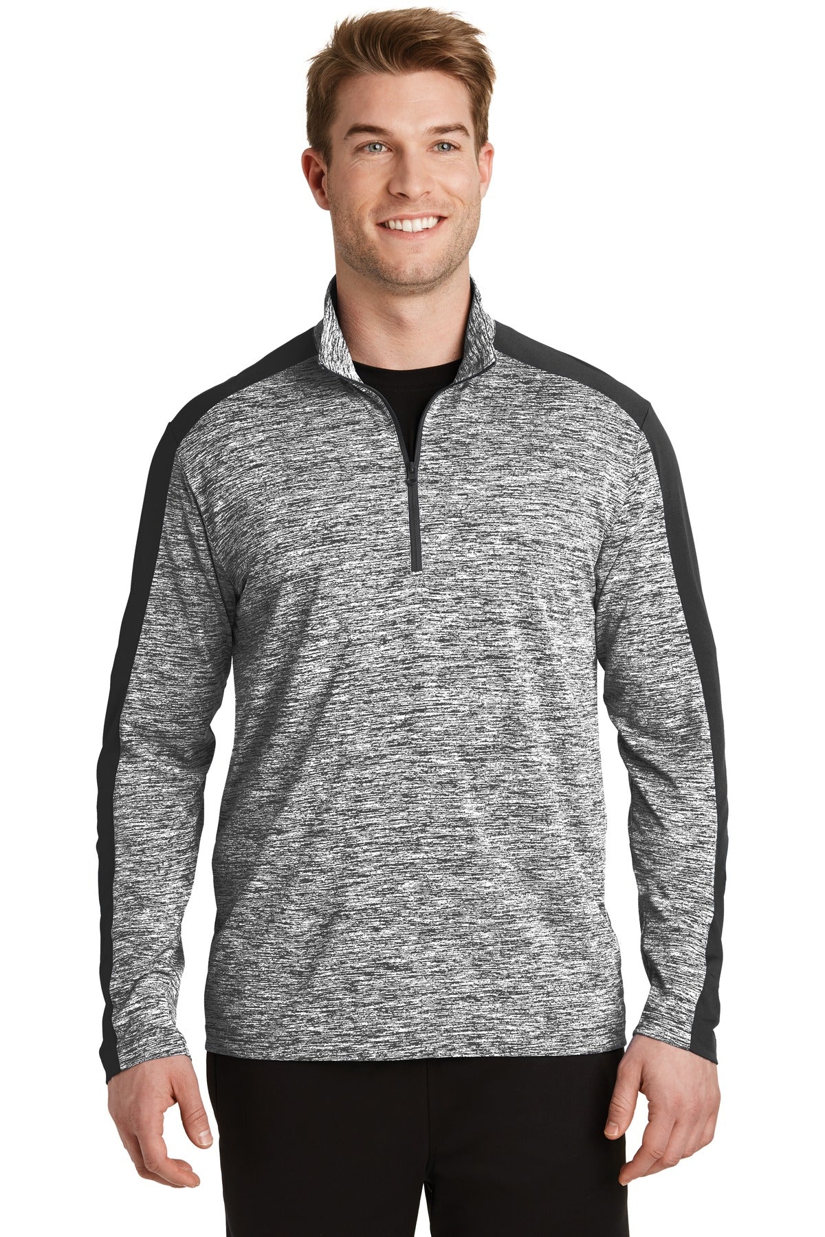 Sport-Tek? PosiCharge? Electric Heather Colorblock 1/4-Zip Pullover. ST397