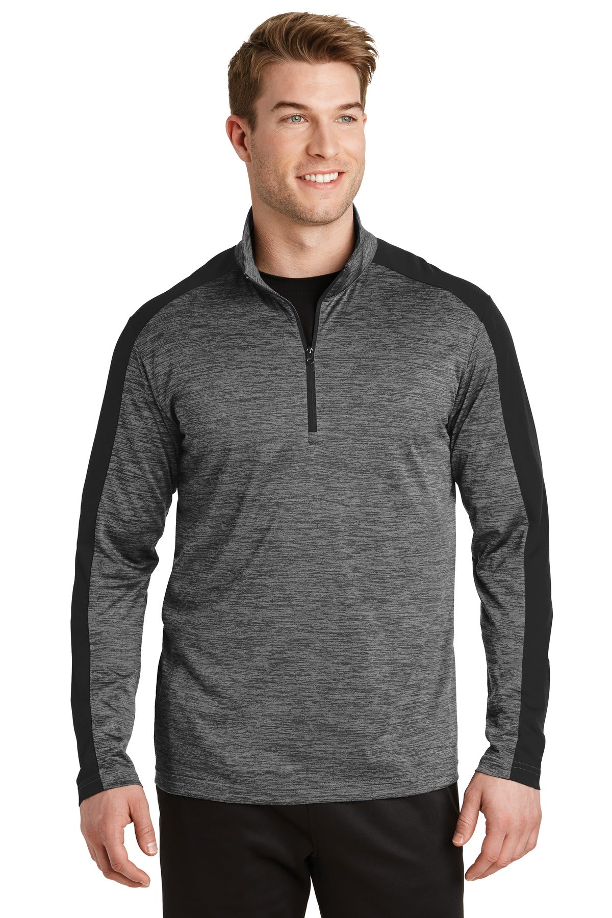 Sport-Tek? PosiCharge? Electric Heather Colorblock 1/4-Zip Pullover. ST397