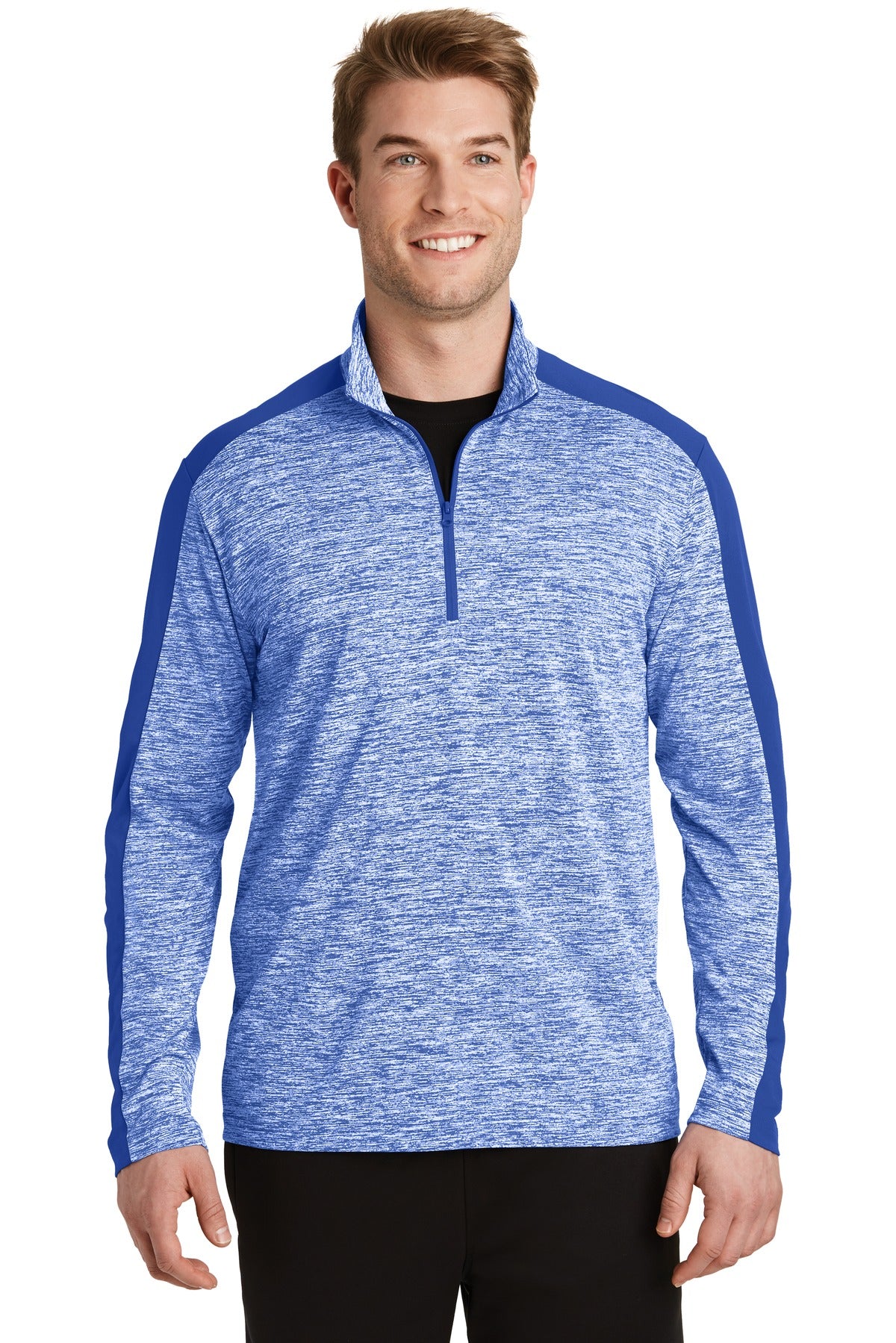 Sport-Tek? PosiCharge? Electric Heather Colorblock 1/4-Zip Pullover. ST397