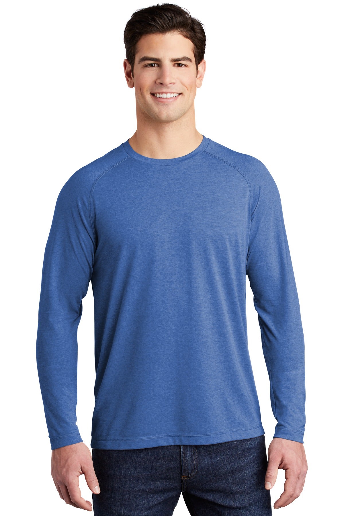 Sport-Tek Â® PosiCharge Â® Long Sleeve Tri-Blend Wicking Raglan Tee ST400LS