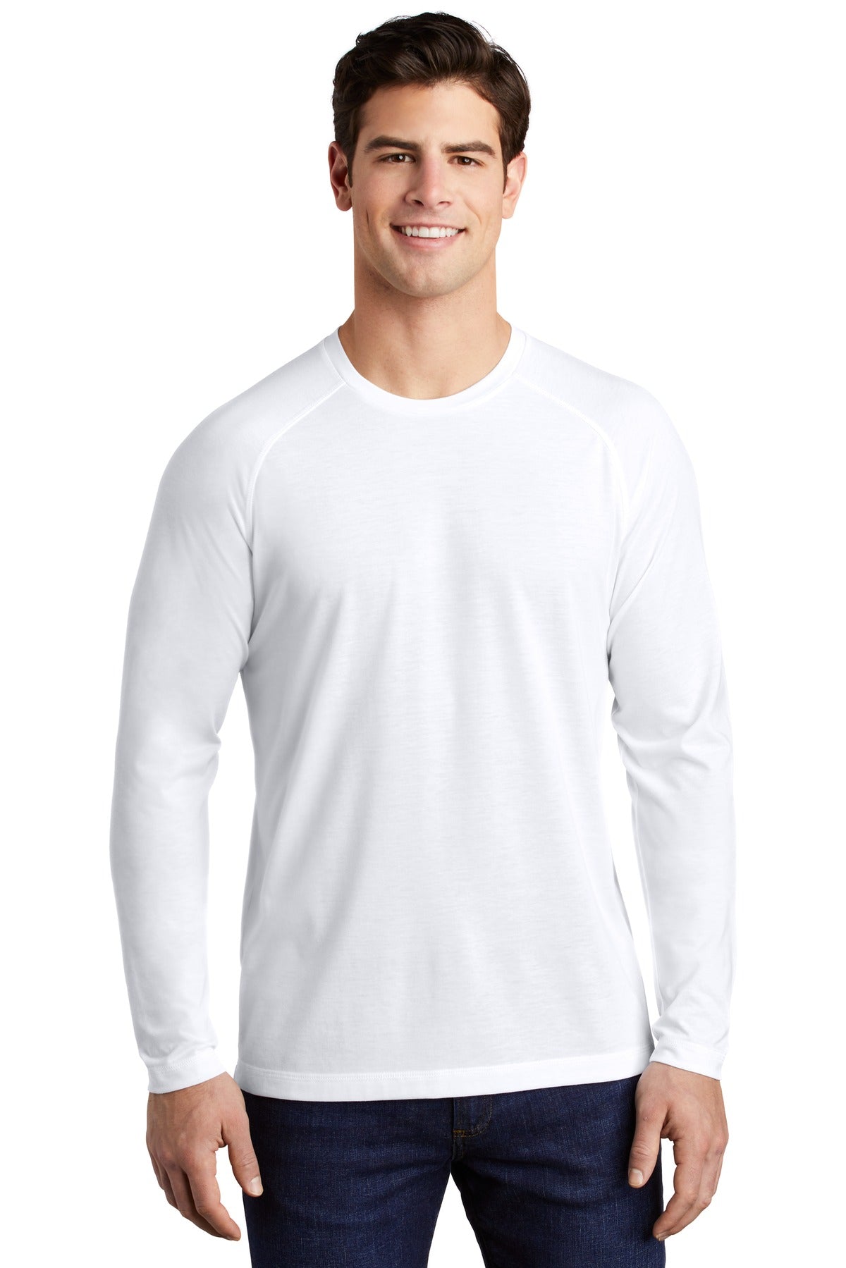 Sport-Tek Â® PosiCharge Â® Long Sleeve Tri-Blend Wicking Raglan Tee ST400LS