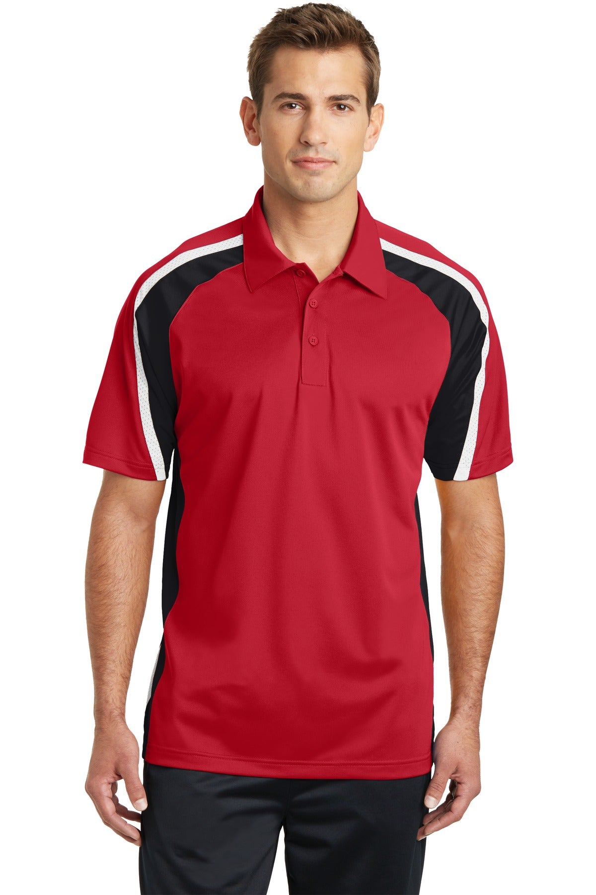 Sport-TekÂ® Tricolor Micropique Sport-WickÂ® Polo. ST654