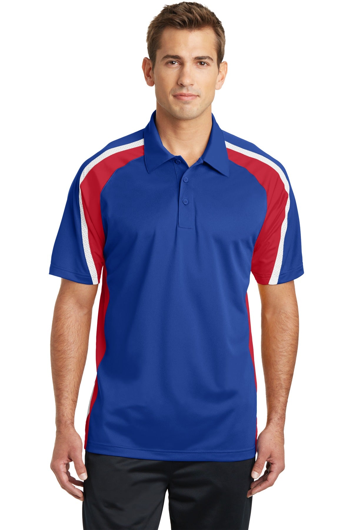 Sport-TekÂ® Tricolor Micropique Sport-WickÂ® Polo. ST654