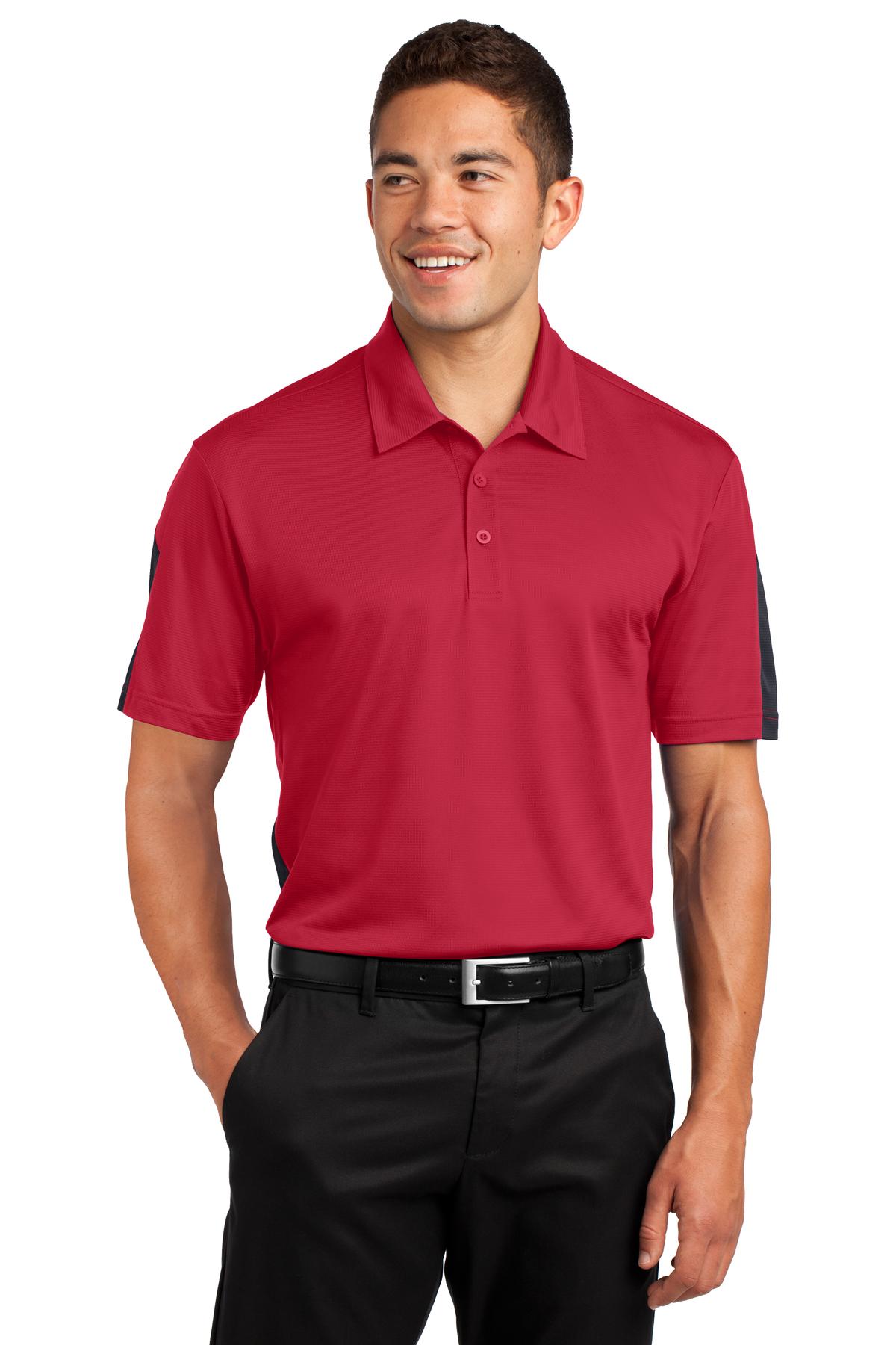 Sport-TekÂ® PosiChargeÂ® Active Textured Colorblock Polo. ST695