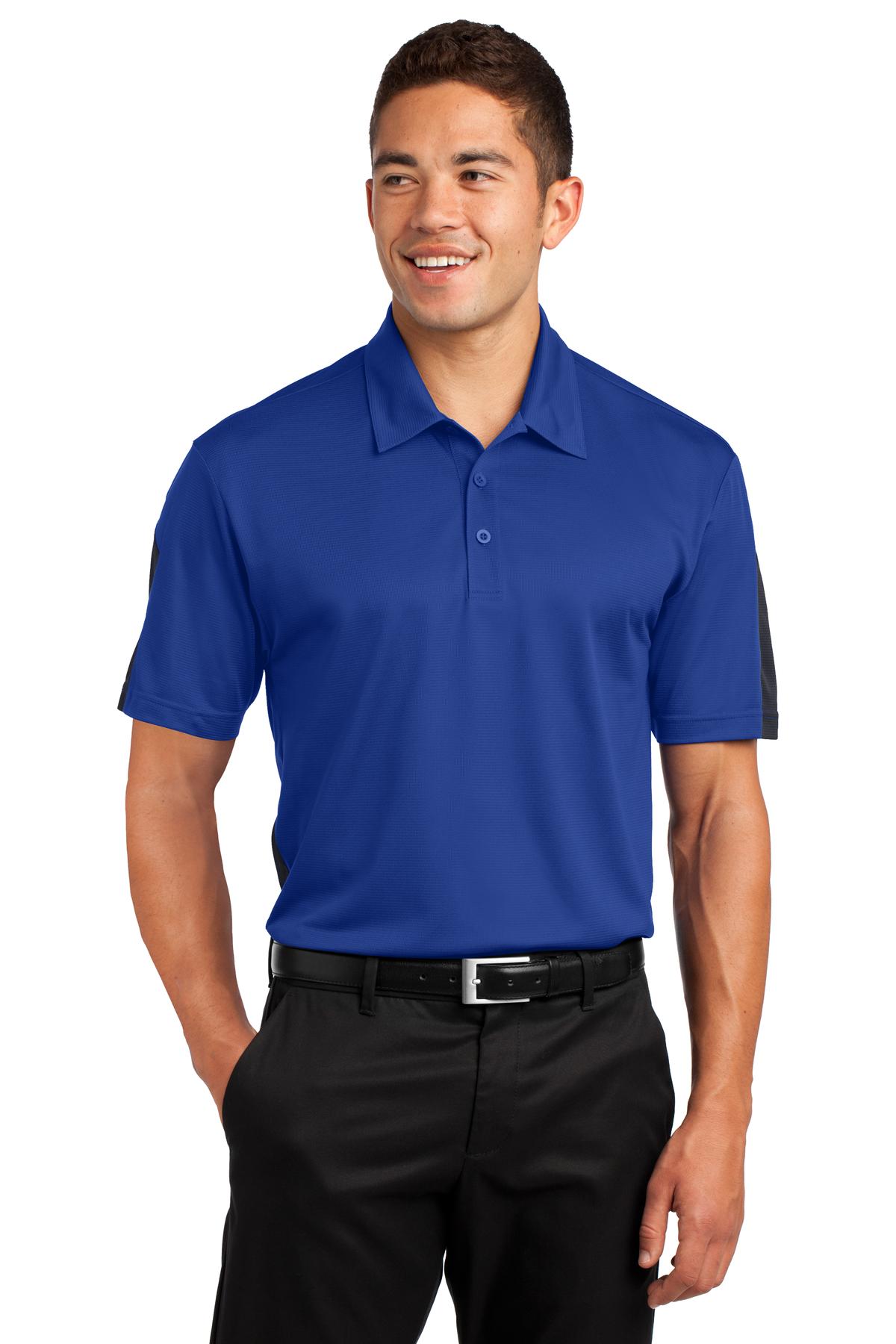 Sport-TekÂ® PosiChargeÂ® Active Textured Colorblock Polo. ST695