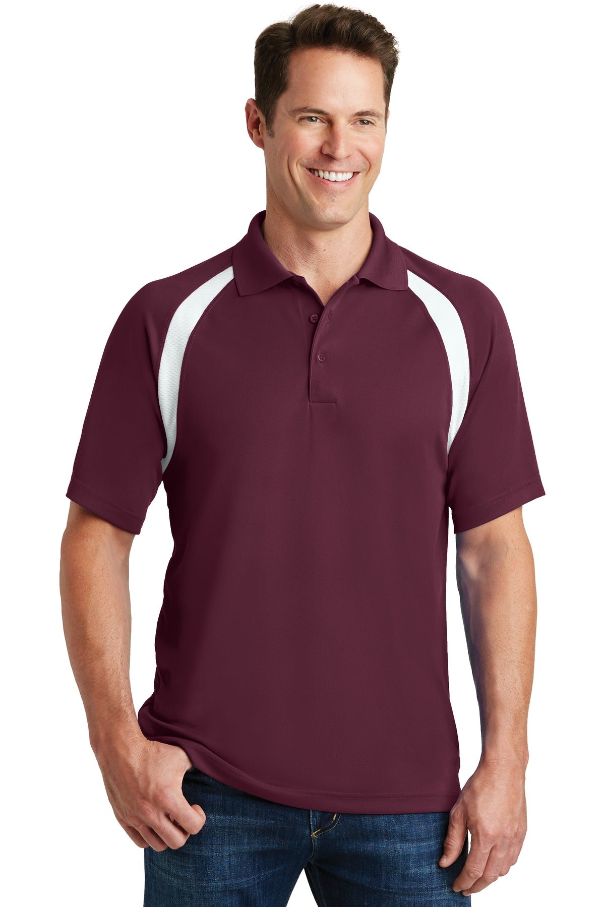 Sport-TekÂ® Dry ZoneÂ® Colorblock Raglan Polo. T476