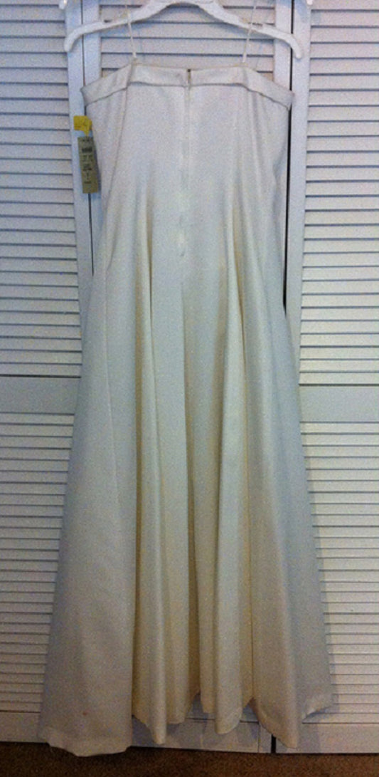 Victor Costa Women Dress Satin Ivory 3 Front Button Size 10