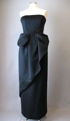 Victor Costa Women Dress Satin Black Wrapped-Bottom Size 12