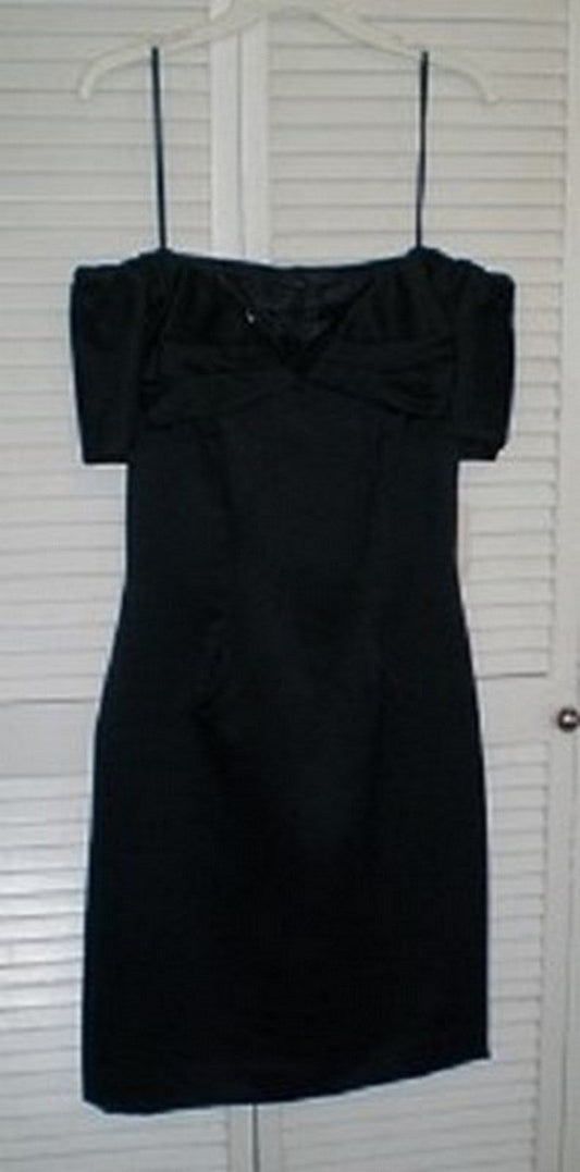 Victor Costa Women Dress Satin Black Sleeveless Midi Size 12