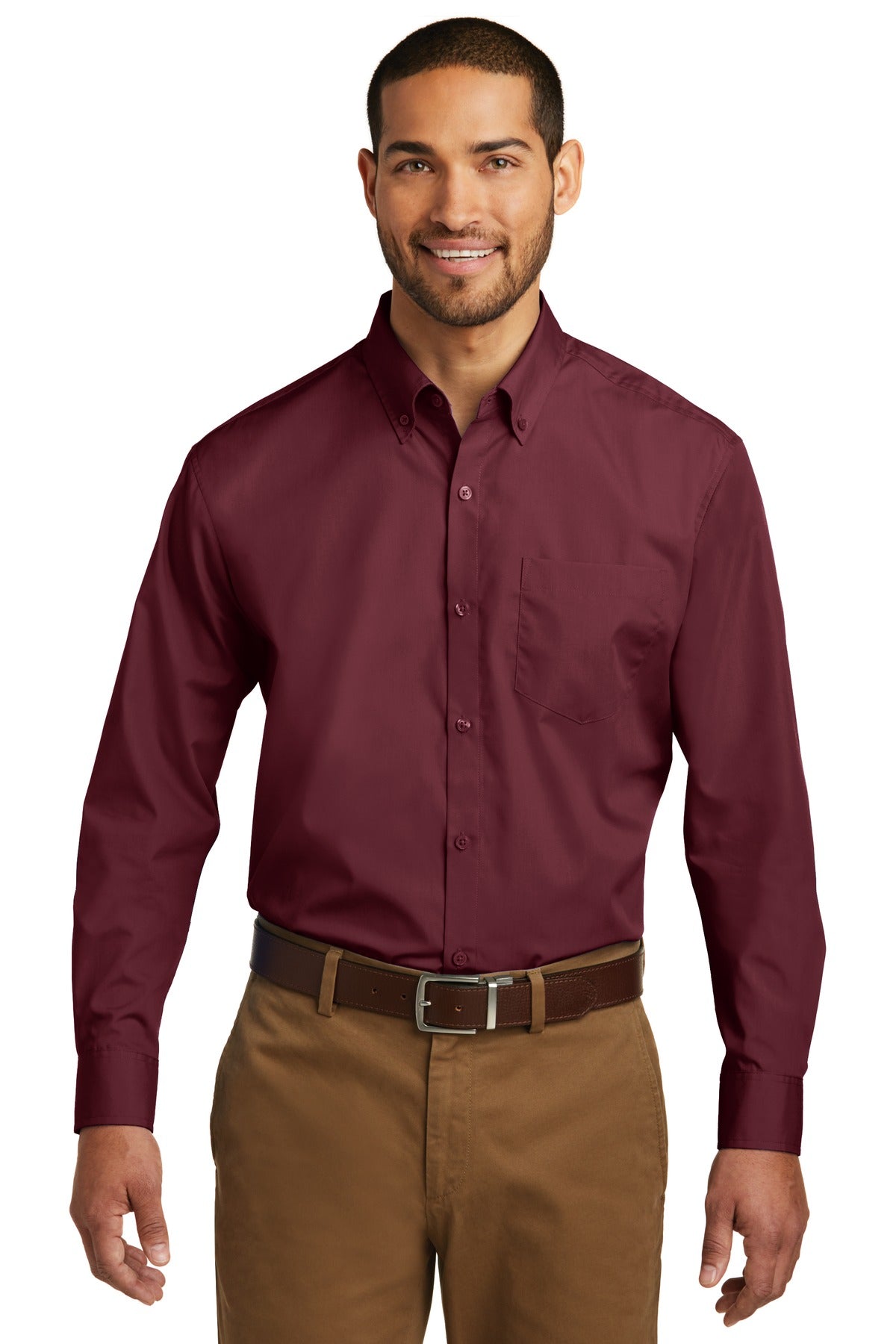 Port AuthorityÂ® Long Sleeve Carefree Poplin Shirt. W100