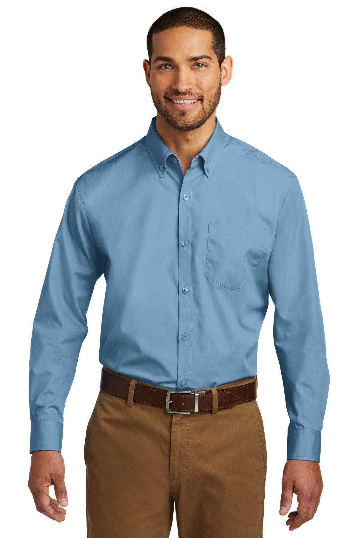 Port AuthorityÂ® Long Sleeve Carefree Poplin Shirt. W100