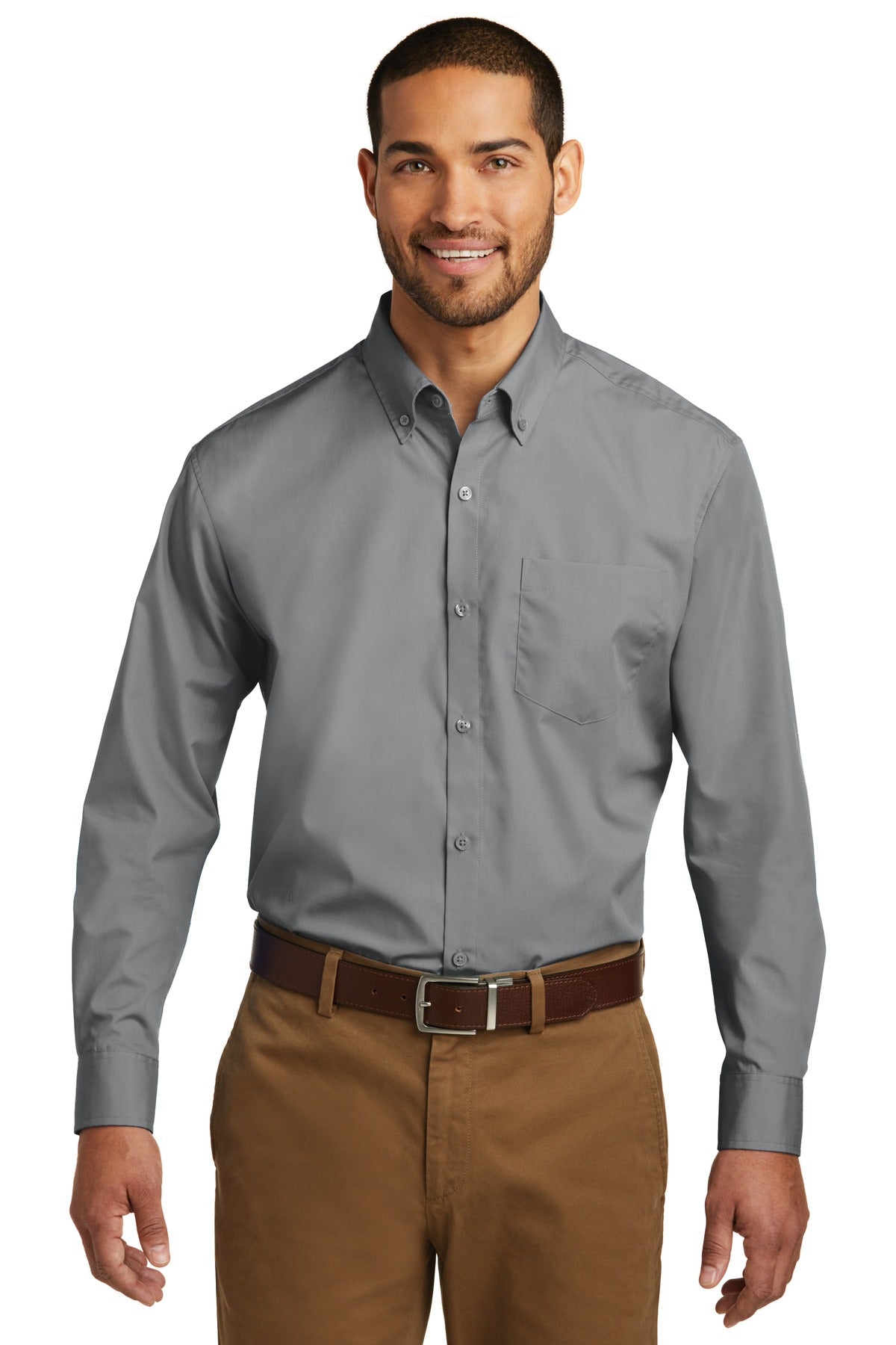 Port AuthorityÂ® Long Sleeve Carefree Poplin Shirt. W100