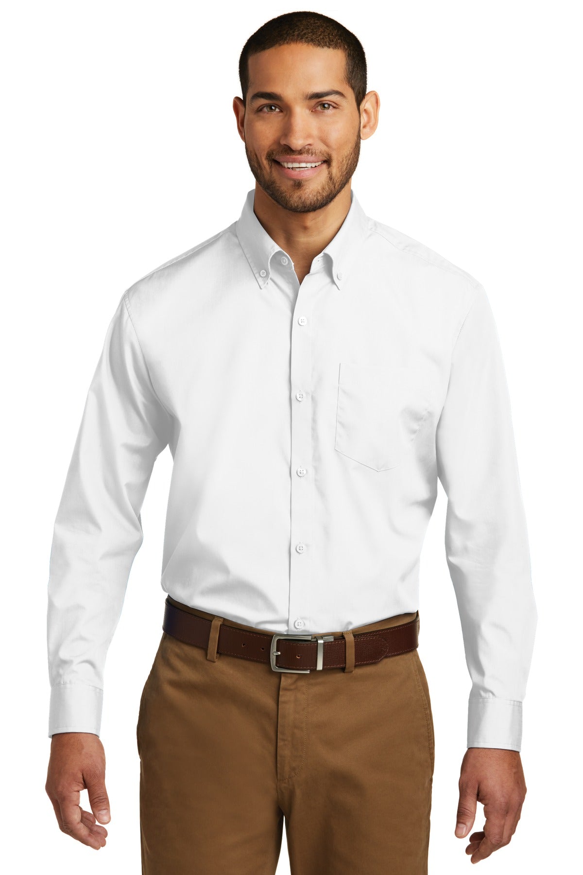 Port AuthorityÂ® Long Sleeve Carefree Poplin Shirt. W100