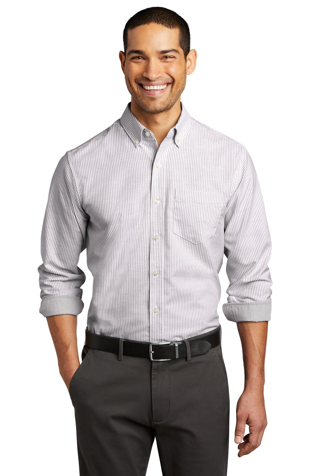 Port Authority Â® SuperPro â„¢ Oxford Stripe Shirt. W657