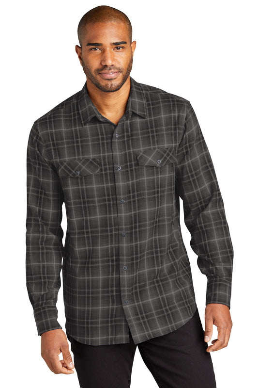 Port AuthorityÂ® Long Sleeve Ombre Plaid Shirt W672