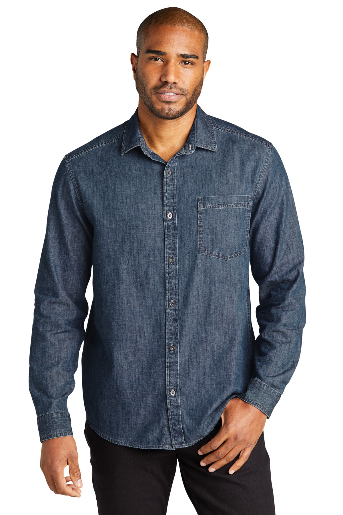 Port AuthorityÂ® Long Sleeve Perfect Denim Shirt W676