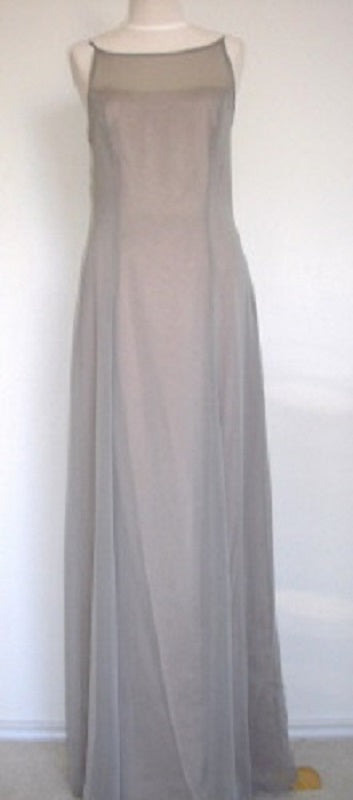 Watters & Watters Women Dress Chiffon Gray-Lite Slvless Scarf Size 10