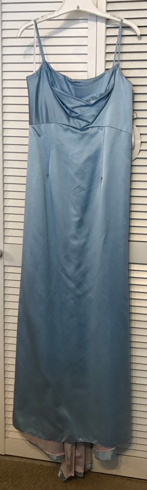 Watters & Watters Women Dress Satin Blue Lined Pink Midi Size 8